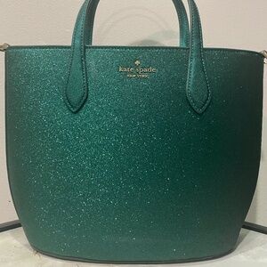 Emerald green glimmer satchel kate spade